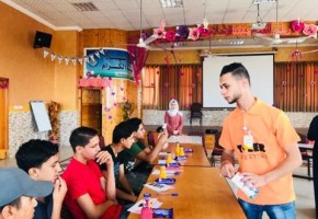 Y Peer Members Conduct a Workshop in Nusseirat Camp